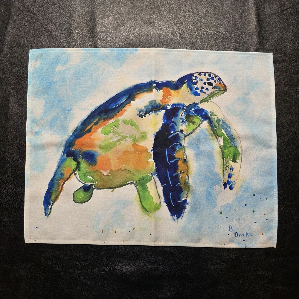 Betsy Drake Blue Sea Turtle Placemats